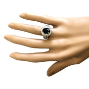 4.70 Carat Natural Sapphire 14K White Gold Diamond Ring - Fashion Strada