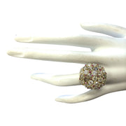 5.42 Carat Natural Diamond 14K White Gold Ruby Ring