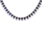 62.00 Carat Natural Sapphire 14K White Gold Necklace - Fashion Strada