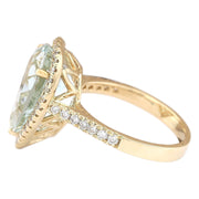 7.74 Carat Natural Aquamarine 14K Yellow Gold Diamond Ring - Fashion Strada