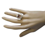 8.65 Carat Natural Morganite 14K Yellow Gold Diamond Ring - Fashion Strada