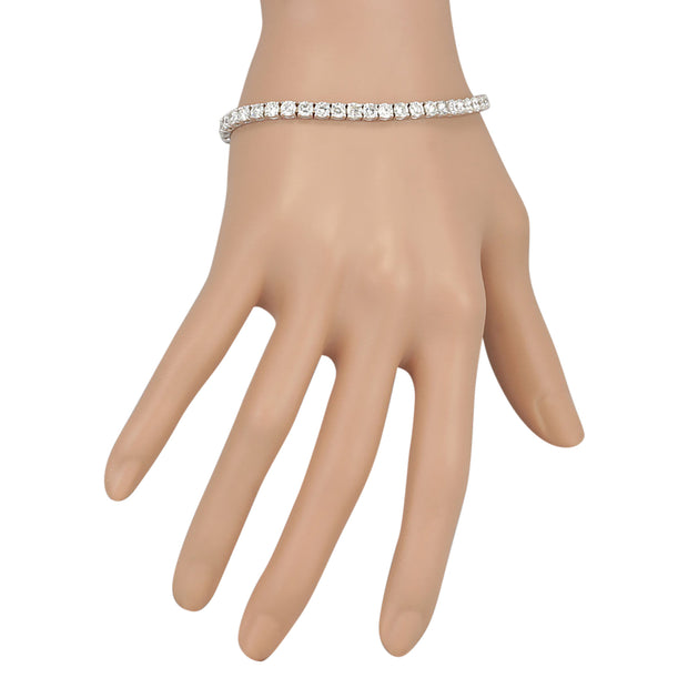 9.00 Carat Natural Diamond 14K White Gold Bracelet - Fashion Strada