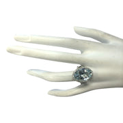 9.00 Carat Natural Aquamarine 14K White Gold Diamond Ring - Fashion Strada