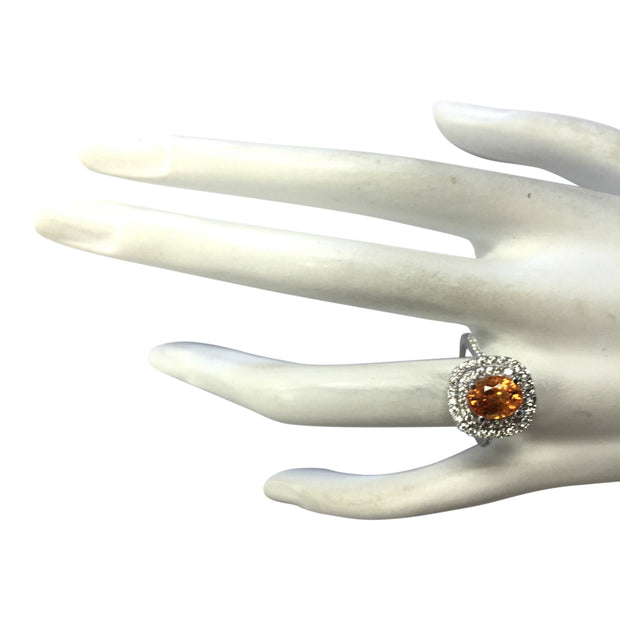 3.13 Carat Natural Sapphire 14K White Gold Diamond Ring - Fashion Strada