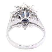 2.38 Carat Natural Sapphire 14K Solid White Gold Diamond Ring - Fashion Strada