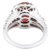 6.22 Carat Natural Tourmaline 14K Solid White Gold Diamond Ring - Fashion Strada