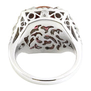 6.10 Carat Natural Tourmaline 14K Solid White Gold Diamond Ring - Fashion Strada