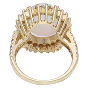 4.82 Carat Natural Opal 14K Solid Yellow Gold Diamond Ring - Fashion Strada