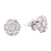 3.00 Carat Natural Diamond 14K Solid White Gold Earrings - Fashion Strada