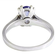 1.96 Carat Natural Tanzanite 14K Solid White Gold Diamond Ring - Fashion Strada