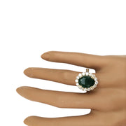 5.30 Carat Natural Emerald 14K Solid Yellow Gold Diamond Ring - Fashion Strada