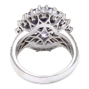 8.17 Carat Natural Tanzanite 14K Solid White Gold Diamond Ring - Fashion Strada