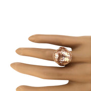 8.19 Carat Natural Morganite 14K Solid Rose Gold Diamond Ring - Fashion Strada