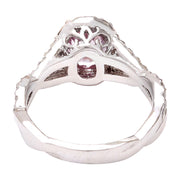 2.40 Carat Natural Sapphire 14K Solid White Gold Diamond Ring - Fashion Strada