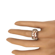 6.95 Carat Natural Morganite 14K Solid White Gold Diamond Ring - Fashion Strada