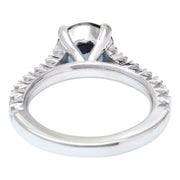 3.15 Carat Natural Sapphire 14K Solid White Gold Diamond Ring - Fashion Strada