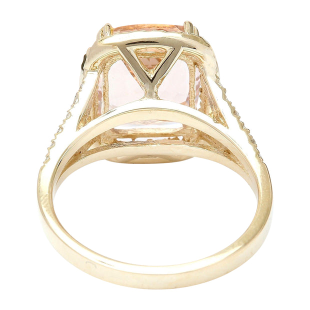 4.63 Carat Natural Morganite 14K Solid Yellow Gold Diamond Ring - Fashion Strada
