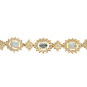 12.54 Carat Natural Aquamarine 14K Solid Yellow Gold Diamond Bracelet - Fashion Strada
