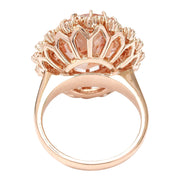 9.80 Carat Natural Morganite 14K Solid Rose Gold Diamond Ring - Fashion Strada