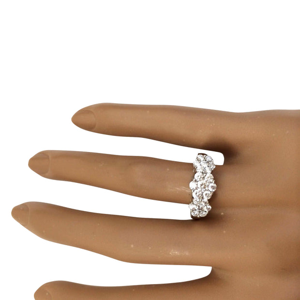1.70 Carat Natural Diamond 14K Solid White Gold Ring - Fashion Strada