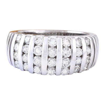 1.55 Carat Natural Diamond 14K Solid White Gold Ring - Fashion Strada