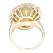 5.70 Carat Natural Opal 14K Solid Yellow Gold Diamond Ring - Fashion Strada