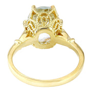 3.70 Carat Natural Aquamarine 14K Solid Yellow Gold Diamond Ring - Fashion Strada