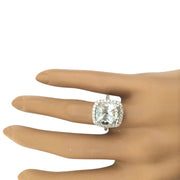 6.70 Carat Natural Aquamarine 14K Solid White Gold Diamond Ring - Fashion Strada