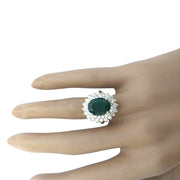 4.28 Carat Natural Emerald 14K Solid Yellow Gold Diamond Ring - Fashion Strada