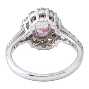 2.06 Carat Natural Sapphire 14K Solid White Gold Diamond Ring - Fashion Strada