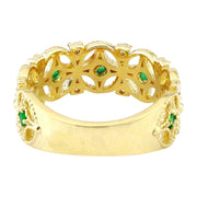 0.45 Carat Natural Emerald 14K Solid Yellow Gold Diamond Ring - Fashion Strada