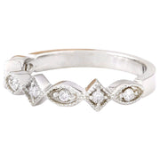 0.20 Carat Natural Diamond 14K Solid White Gold Ring - Fashion Strada