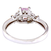 1.00 Carat Natural Sapphire 14K Solid White Gold Diamond Ring - Fashion Strada