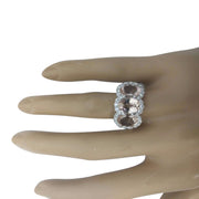8.23 Carat Natural Morganite 14K Solid White Gold Diamond Ring - Fashion Strada