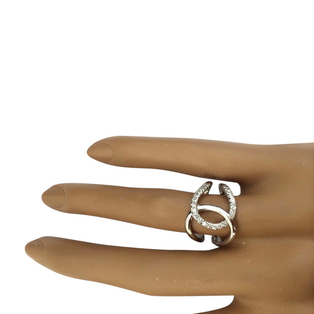 0.50 Carat Natural Diamond 14K Solid White Gold Ring - Fashion Strada