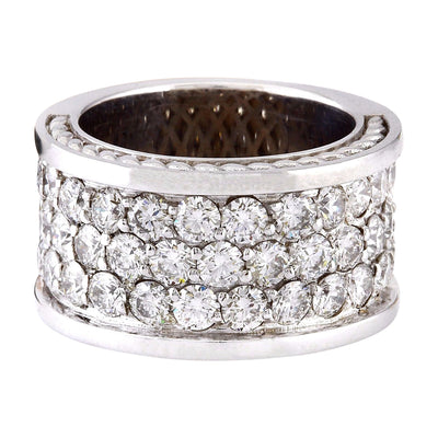 4.00 Carat Natural Diamond 14K Solid White Gold Ring - Fashion Strada