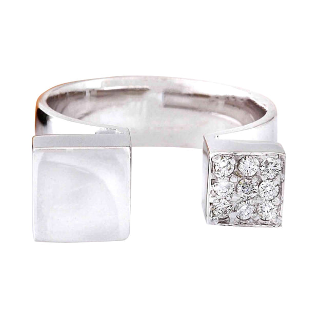 0.15 Carat Natural Diamond 14K Solid White Gold Ring - Fashion Strada