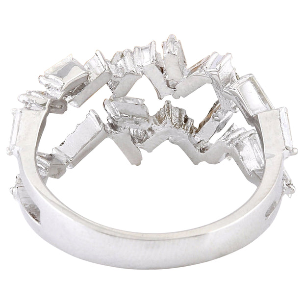 1.26 Carat Natural Diamond 14K Solid White Gold Ring - Fashion Strada
