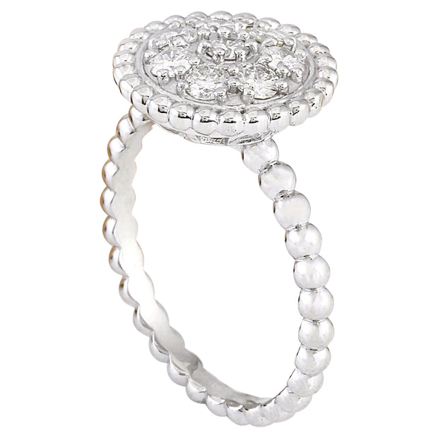 0.55 Carat Natural Diamond 14K Solid White Gold Ring - Fashion Strada