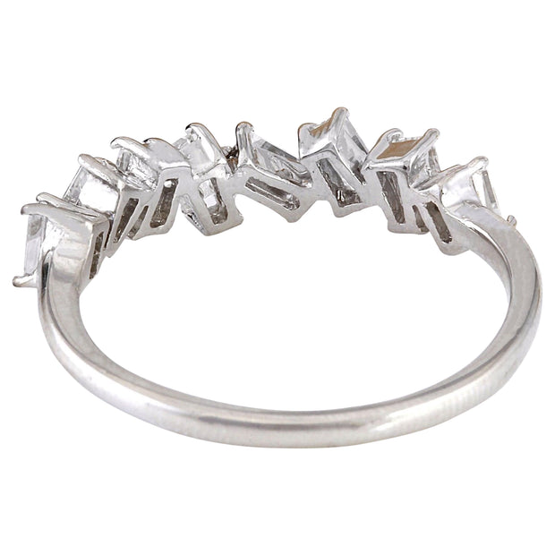 0.70 Carat Natural Diamond 14K Solid White Gold Ring - Fashion Strada