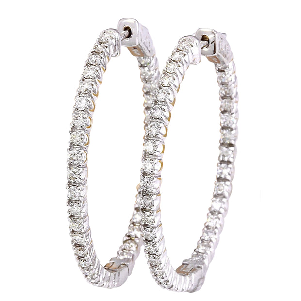 2.50 Carat Natural Diamond 14K Solid White Gold Earrings - Fashion Strada