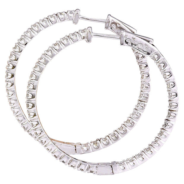 2.50 Carat Natural Diamond 14K Solid White Gold Earrings - Fashion Strada