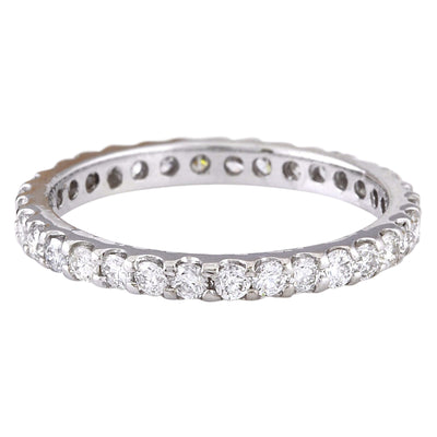 1.00 Carat Natural Diamond 14K Solid White Gold Ring - Fashion Strada