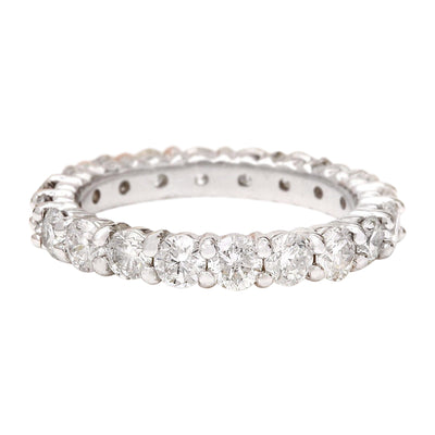 2.80 Carat Natural Diamond 14K Solid White Gold Ring - Fashion Strada