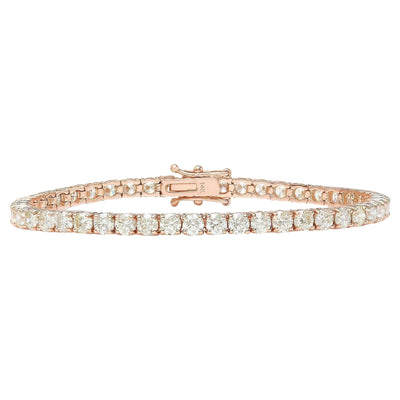 5.40 Carat Natural Diamond 14K Solid Rose Gold Bracelet - Fashion Strada