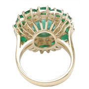 6.97 Carat Natural Emerald 14K Solid Yellow Gold Diamond Ring - Fashion Strada