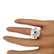 4.00 Carat Natural Aquamarine 14K Solid White Gold Diamond Ring - Fashion Strada