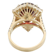 5.93 Carat Natural Tourmaline 14K Solid Yellow Gold Diamond Ring - Fashion Strada