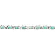 12.20 Carat Natural Emerald 14K Solid White Gold Diamond Bracelet - Fashion Strada