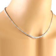 15.00 Carat Natural Diamond 14K Solid White Gold Necklace - Fashion Strada